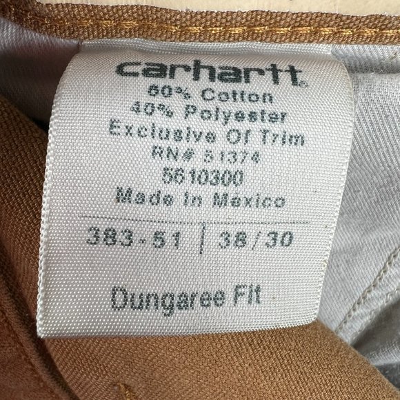 Carhartt Jeans 38x30 Brown Faded Dungaree Fit Carpenter Workwear Denim Tag 38x30 - Picture 9 of 16